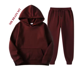 Pure Cotton Blank Casual Men's Hooded Sweater Set 350g Winter